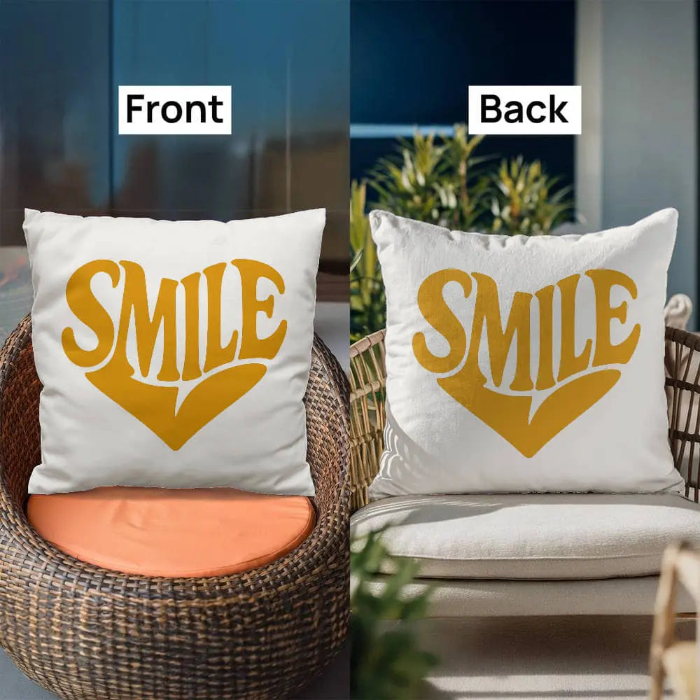 Smile Heart Throw Pillow Cover For Every Space - Yellow 