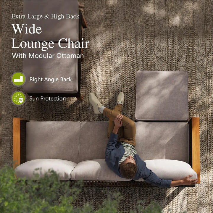 Sophia &amp; William 7 Pieces Wicker Patio Furniture Set, Beige Cushion 