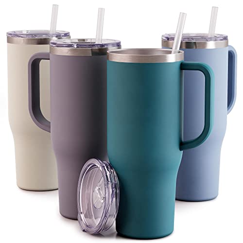 Maars Charger 40oz Insulated Travel Mug Tumbler with Handle | Double Wall Vacuum Sealed Stainless Steel Cup w/Straw and Lid - Deep Teal Maars Drinkware