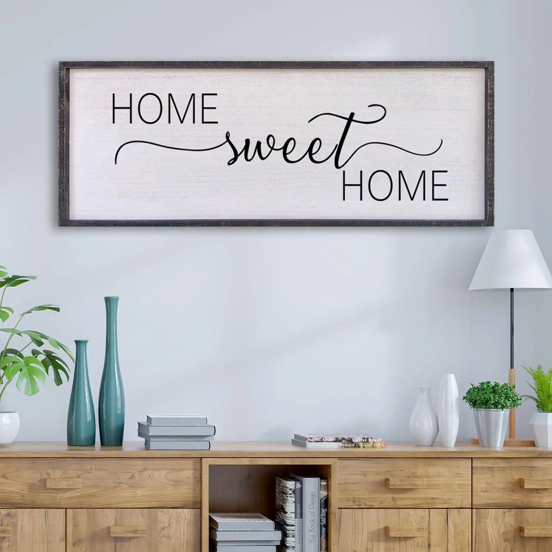 Surfapans Home Sweet Home Sign Wall Decor, 40x15 Inch, Black