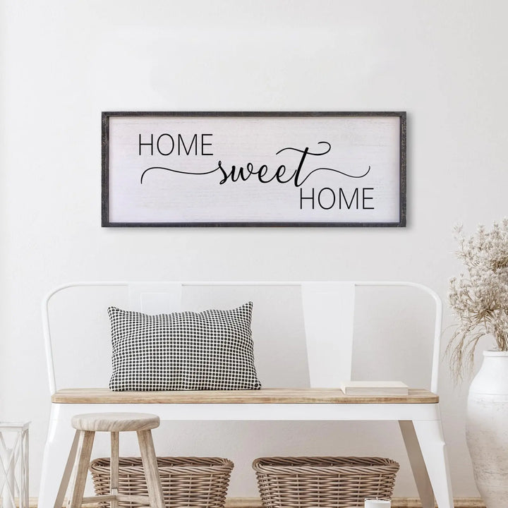 Surfapans Home Sweet Home Sign Wall Decor, 40x15 Inch, Black