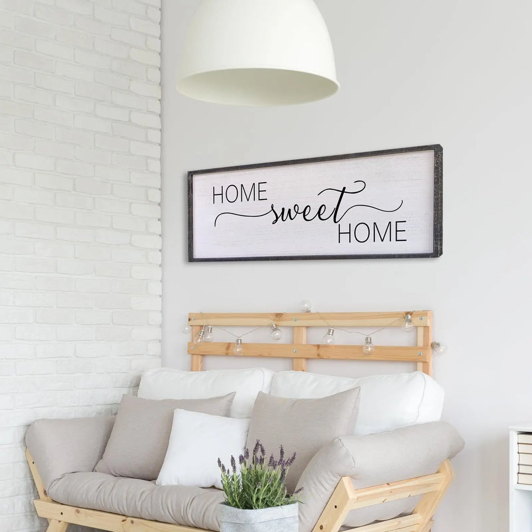 Surfapans Home Sweet Home Sign Wall Decor, 40x15 Inch, Black