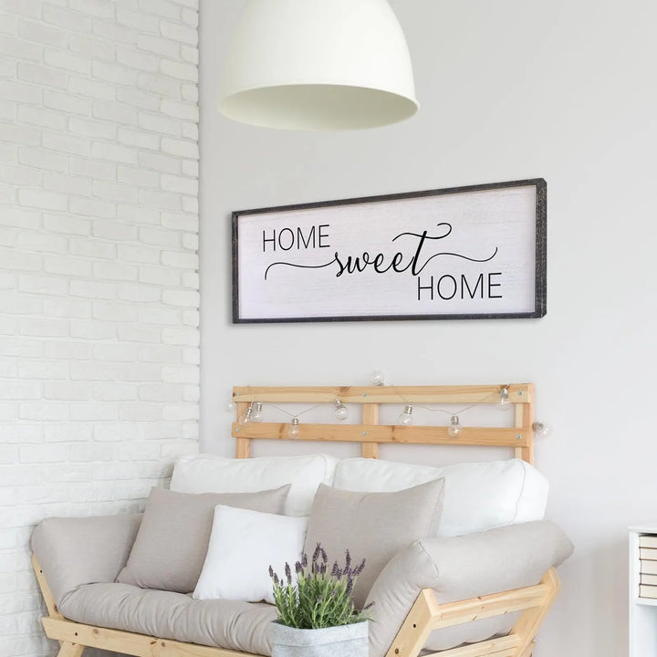 Surfapans Home Sweet Home Sign Wall Decor, 40x15 Inch, Black