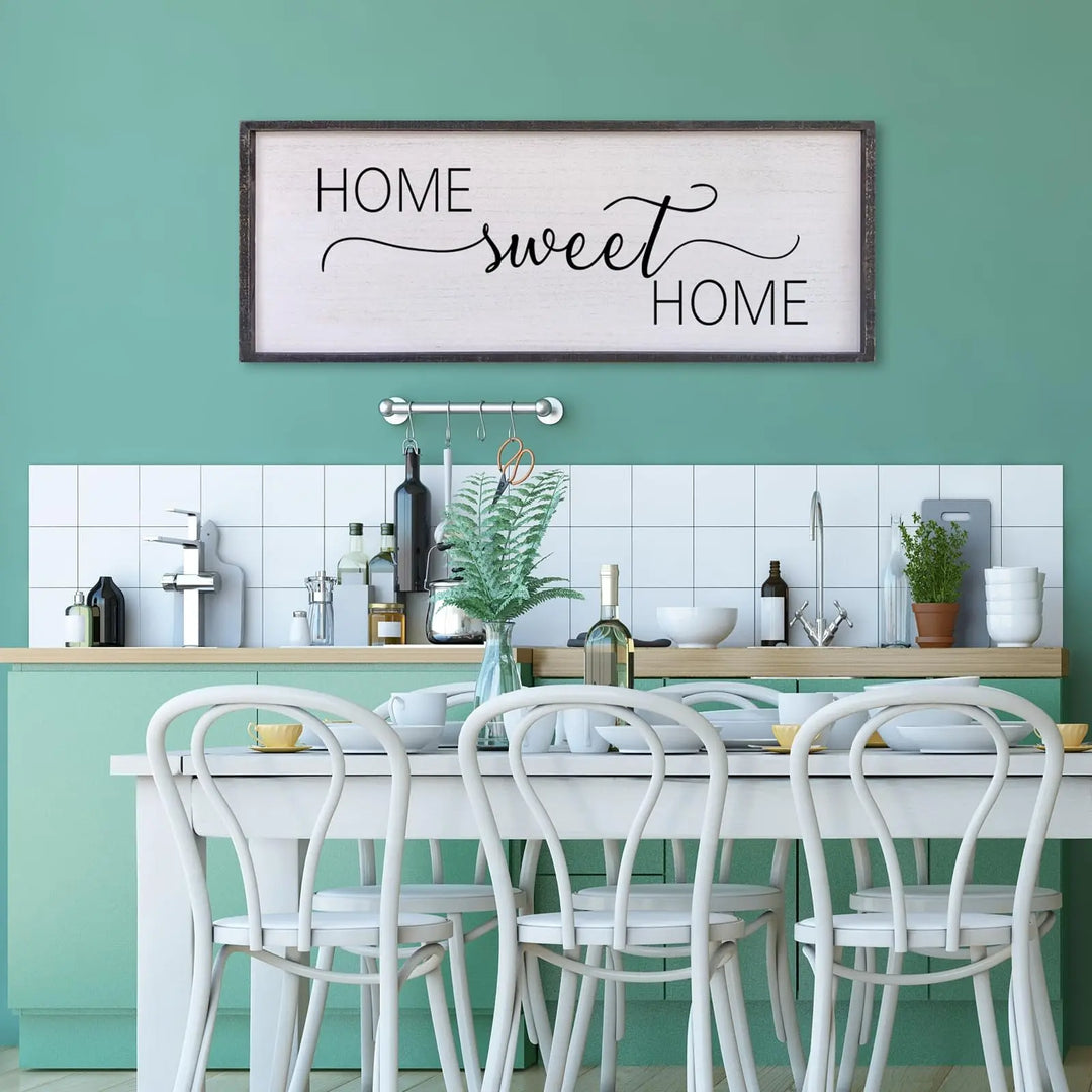 Surfapans Home Sweet Home Sign Wall Decor, 40x15 Inch, Black