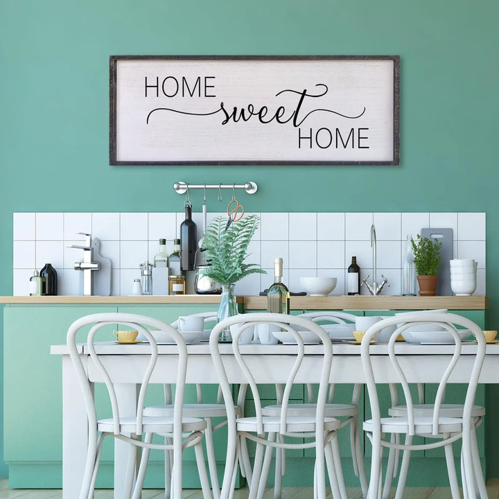 Surfapans Home Sweet Home Sign Wall Decor, 40x15 Inch, Black