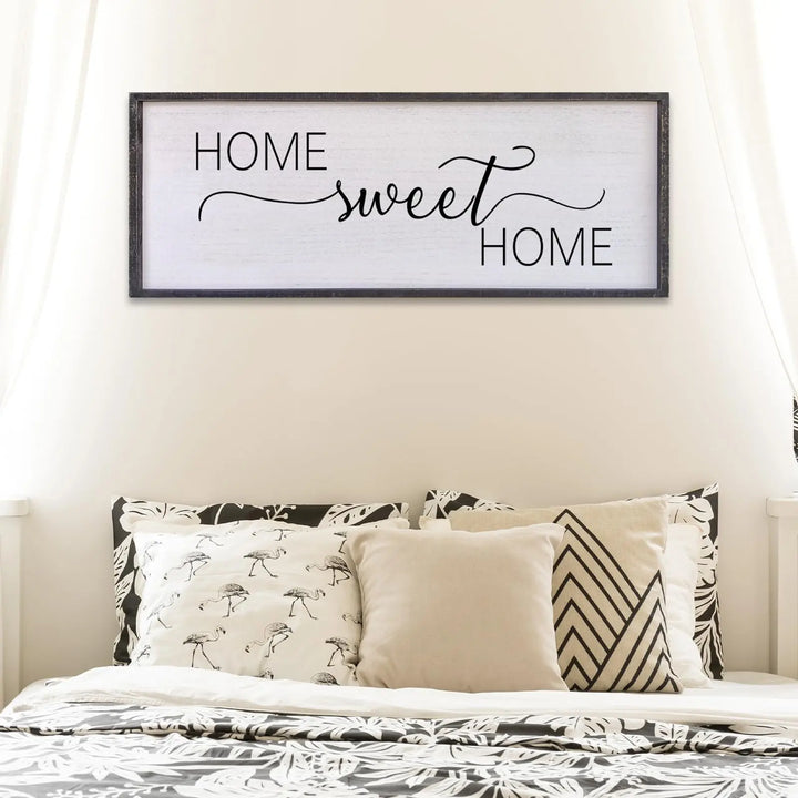 Surfapans Home Sweet Home Sign Wall Decor, 40x15 Inch, Black