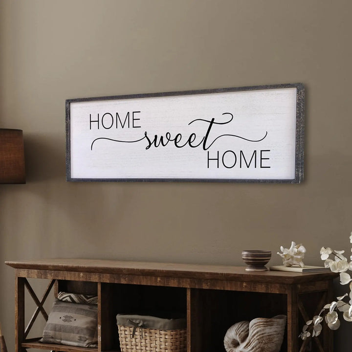 Surfapans Home Sweet Home Sign Wall Decor, 40x15 Inch, Black