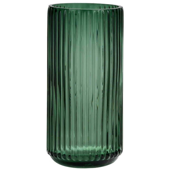 TIMEFOTO Flower Vase 7.5 inch Green Thickened Glass Vase for Bookshelf,Dinner Table,Indoor Office Desktop,Meeting Room,Bathroom,Countertop,Home Christmas Day Decoration 