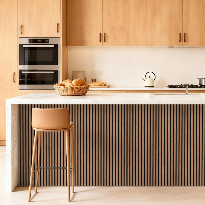 TONOR Wood Slatwall Panels, 4 Pack 47.2" x 23.6"/ 120 x60cm(31ft²) Acoustic Wall Panels, Wood Slat Acoustic Panels for Noise Cancelling and Home Decor, Living Room, Bedroom, Office, Room Decor, Walnut 