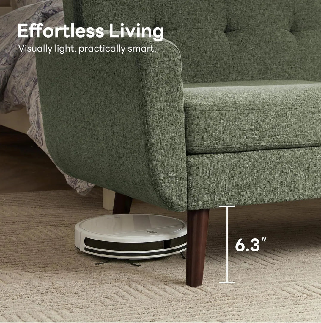 Tbfit green button-tufted mid-century loveseat