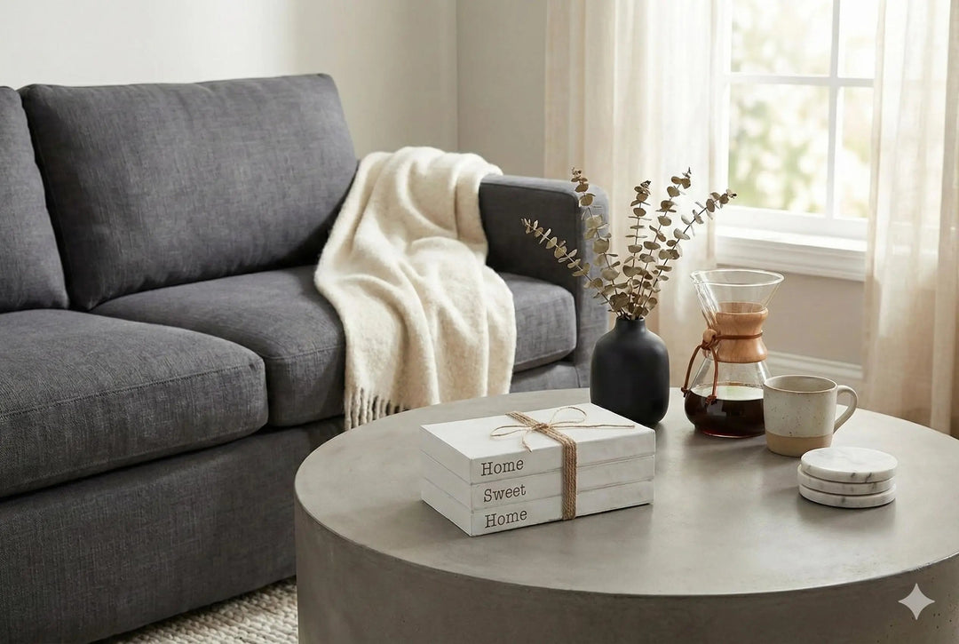 TenXVI Designs Home Sweet Home Decorative Books, White, Set of 3 