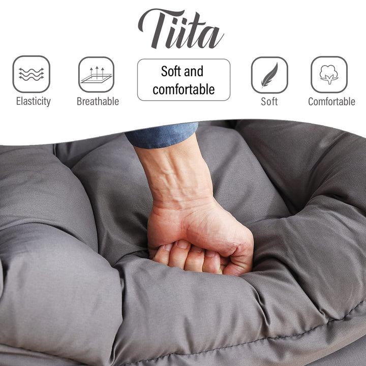 Tiita Lazy Chair with Ottoman - Dark Grey 