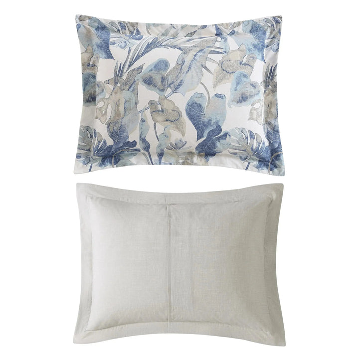 Tommy Bahama - Queen Comforter Set, Reversible Cotton Bedding with Matching Shams & Bonus Throw Pillows, All Season Home Decor (Raw Coast Blue, Queen 5pc) 