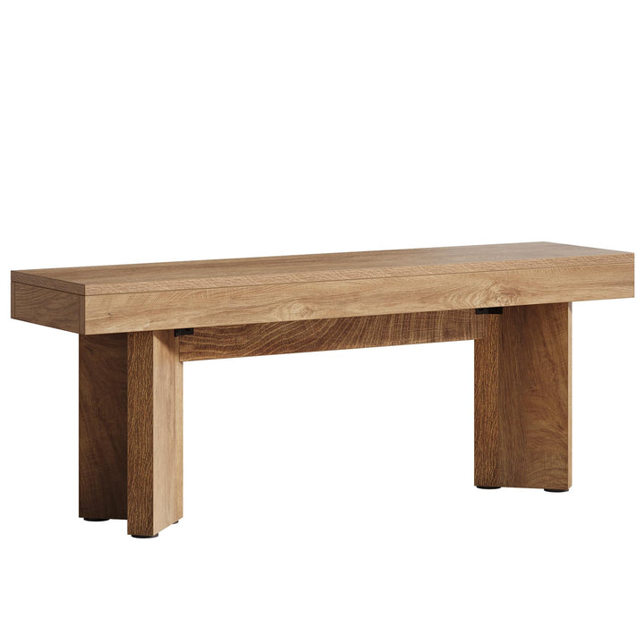 Tribesigns 47" Wooden Entryway Bench, Farmhouse Indoor End of Bed Bench, Long Table Benches Seat for Bedroom, Hallway, Foyer, End of Bed (Rustic Brown) 