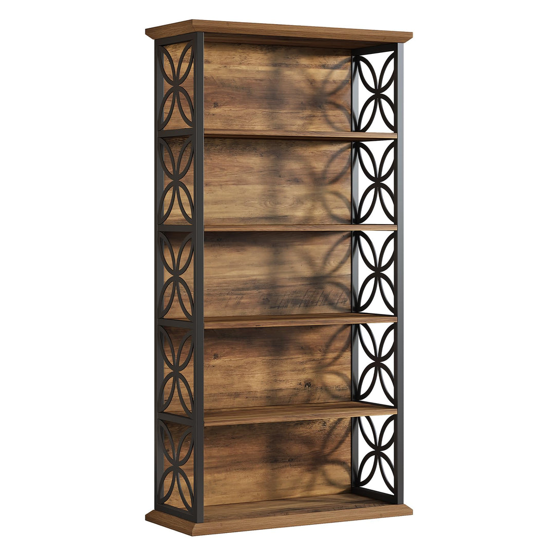 Tribesigns 6-Tier Tall Bookshelf, 71" Industrial Bookcase with Metal Frame, Freestanding Open Storage Shelves for Home Office, Living Room, Bedroom 