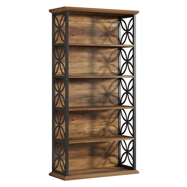 Tribesigns 6-Tier Tall Bookshelf, 71" Industrial Bookcase with Metal Frame, Freestanding Open Storage Shelves for Home Office, Living Room, Bedroom 