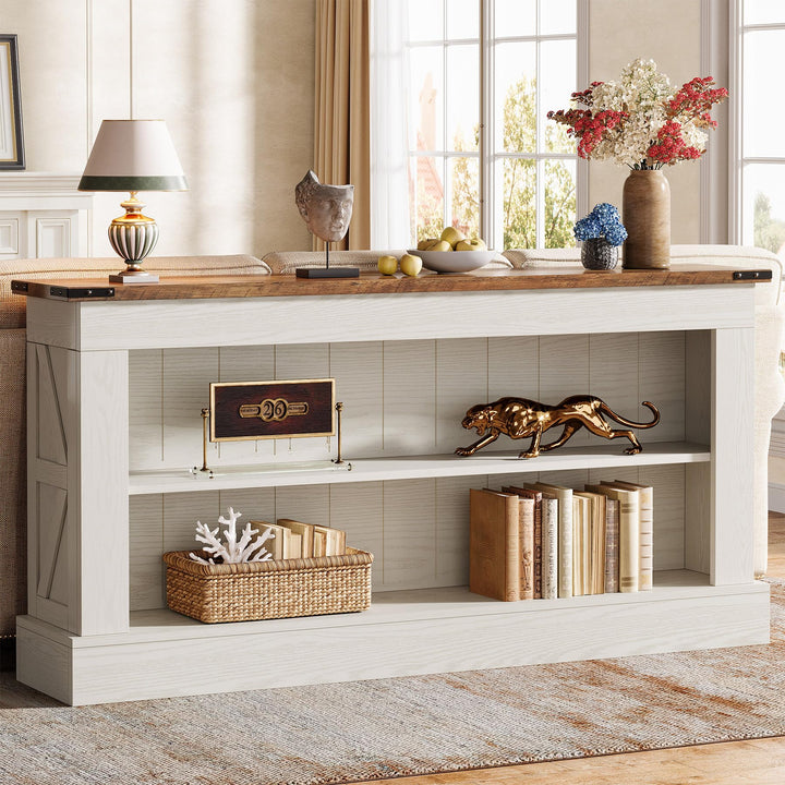 Tribesigns 63" Console Table, 3-Tier Entryway Table with Storage Shelves 