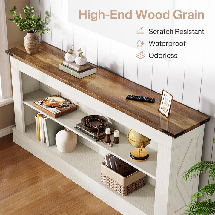 Tribesigns 63" Console Table, 3-Tier Entryway Table with Storage Shelves 