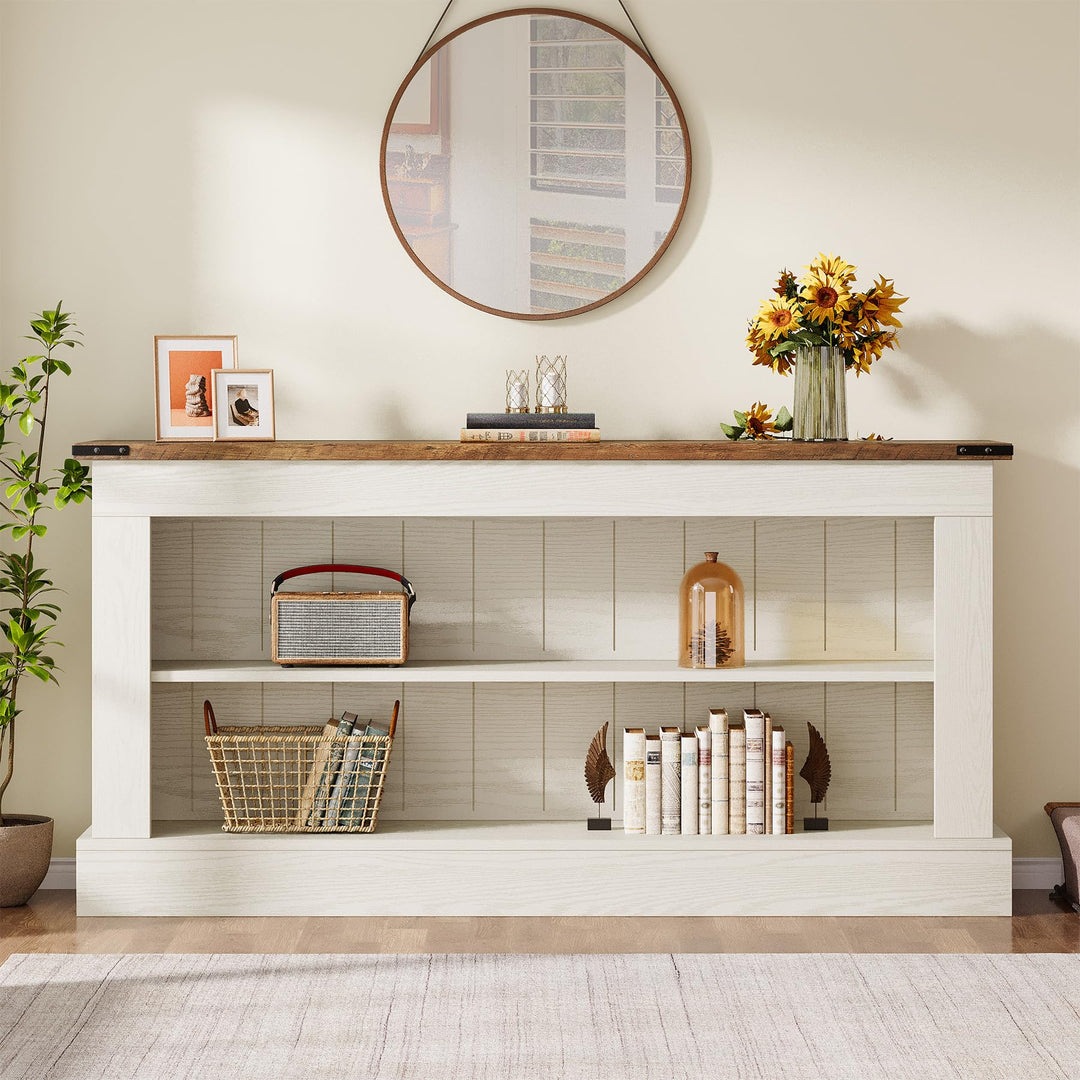 Tribesigns 63" Console Table, 3-Tier Entryway Table with Storage Shelves 