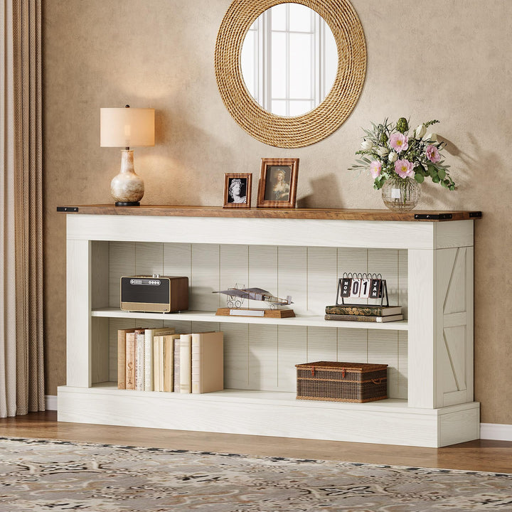 Tribesigns 63" Console Table, 3-Tier Entryway Table with Storage Shelves 