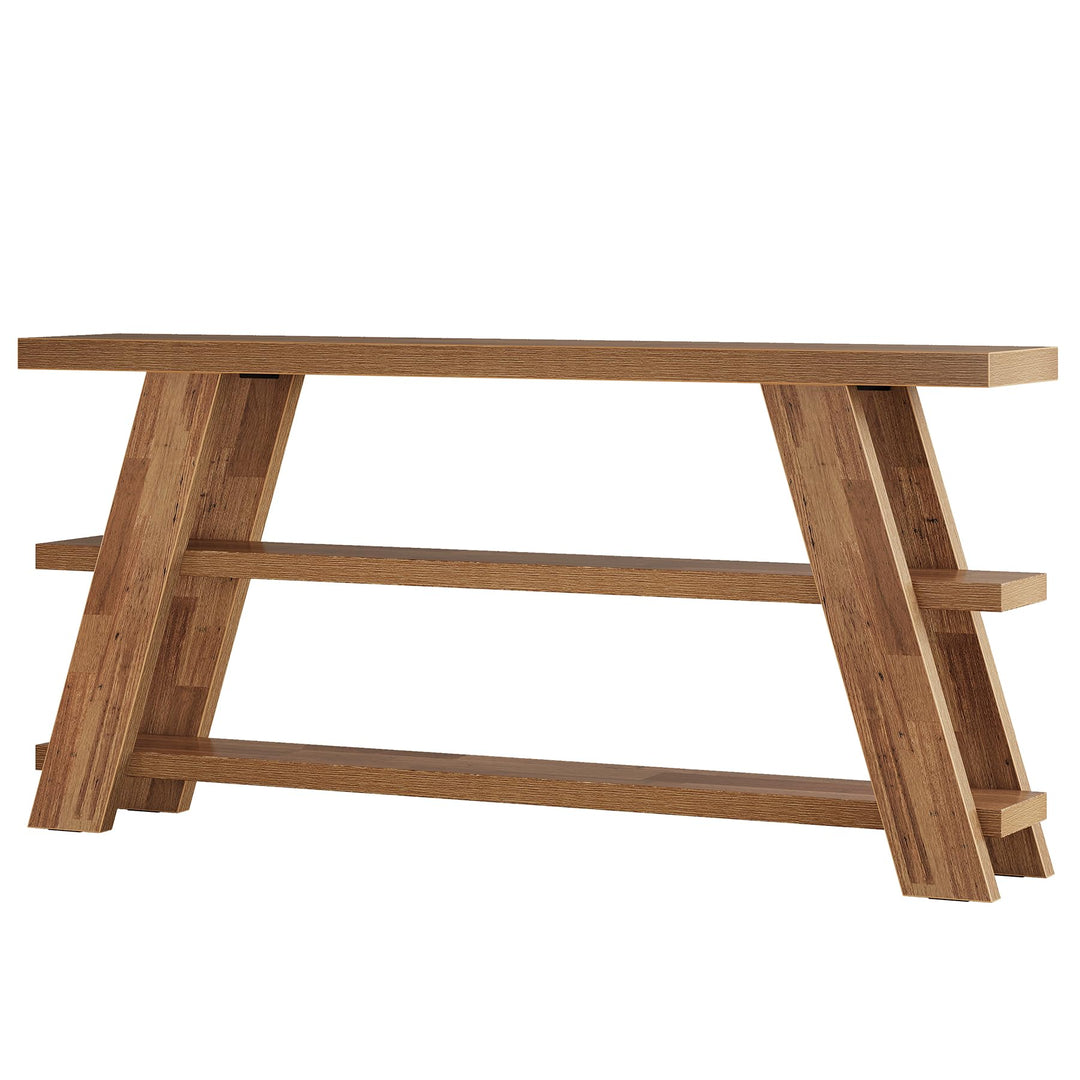 Tribesigns 70.9" Extra Long Console Table with Storage, 3-Tier Narrow Wooden Sofa Table Behind The Couch, Farmhouse Entry Foyer Table for Entryway, Living Room, Hallway, Brown 