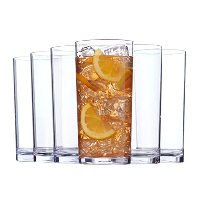 US Acrylic Classic Clear Plastic Reusable Drinking Glasses (Set of 6) 24oz Iced-Tea Cups | BPA-Free Tumblers, Made in USA | Top-Rack Dishwasher Safe US Acrylic