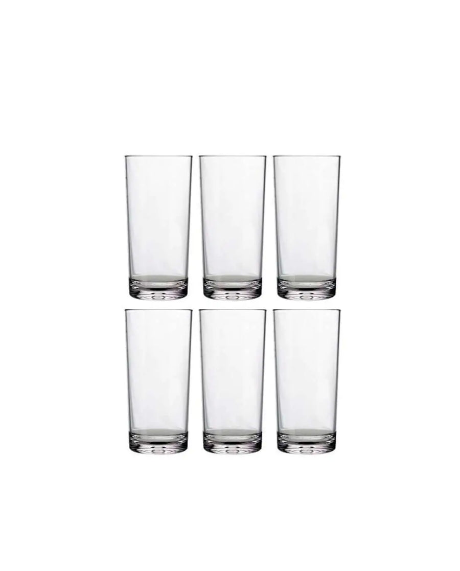US Acrylic Classic Drinking Glasses, 24oz, Set of 6 - Clear 