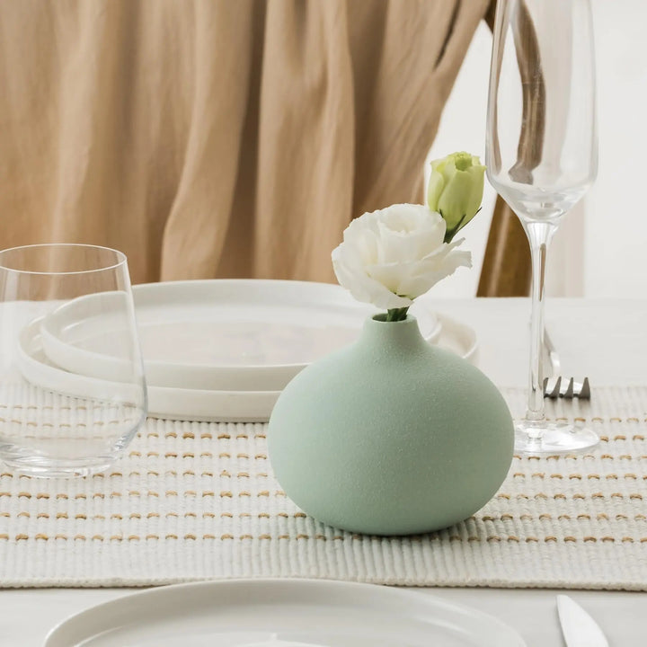 Ceramic Vase Set of 3, Mini Flower Vase for Home Decor, Modern Vase, Small Flower Vases for Dining Table Centerpieces,Living Room,Shelf,Mantel and Entryway Display 