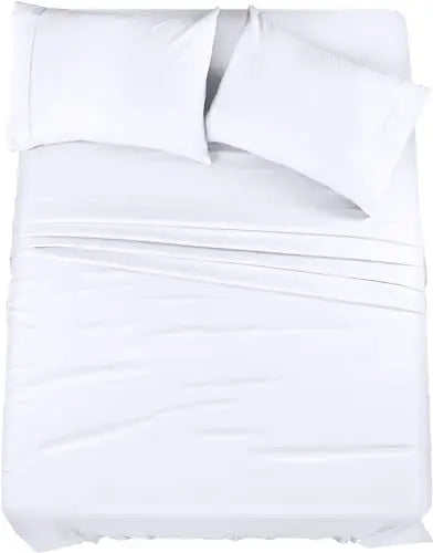 Utopia Bedding King Bed Sheets Set - 4 Piece Bedding - Brushed Microfiber - Shrinkage and Fade Resistant - Easy Care (King, White) 