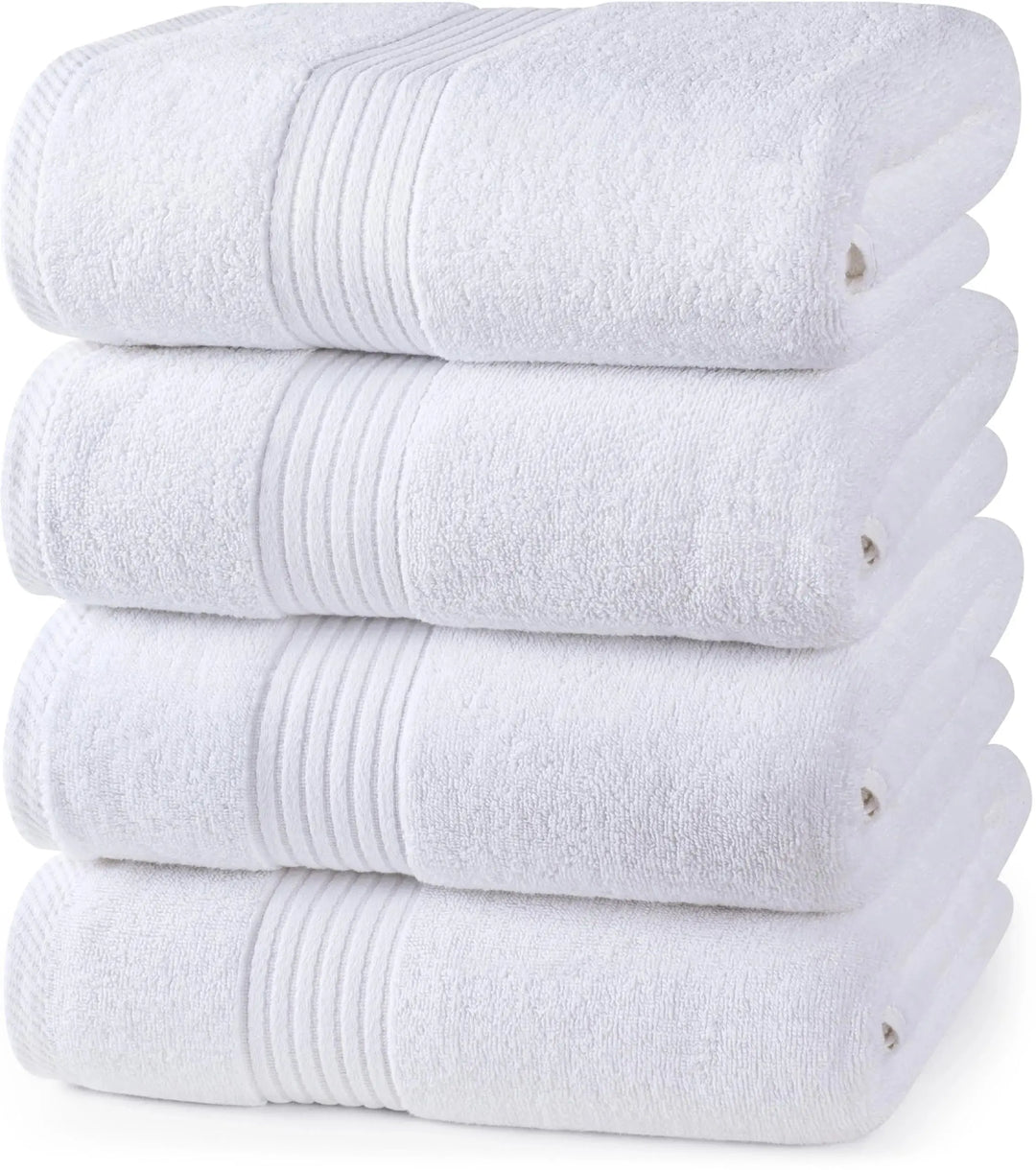 Utopia Bath Towels, 4-PC Set, 100% Ring Spun Cotton - White 