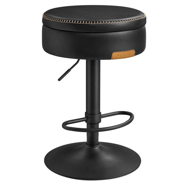 VASAGLE 360° Swivel Bar Stool, Height Adjustable, with Storage 