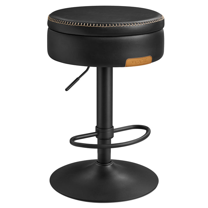 VASAGLE 360° Swivel Bar Stool, Height Adjustable, with Storage 