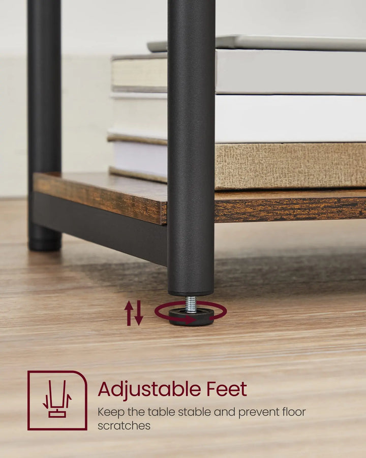 VASAGLE Side Tables Set of 2, Small End Table, Nightstand for Living Room, Bedroom, Office, Bathroom, Rustic Brown and Black ULET272B01 