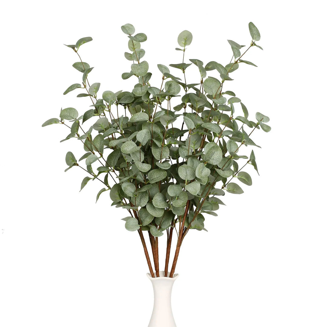 VGIA Eucalyptus Stems, Set of 6, 27 Inch, Silk Greenery