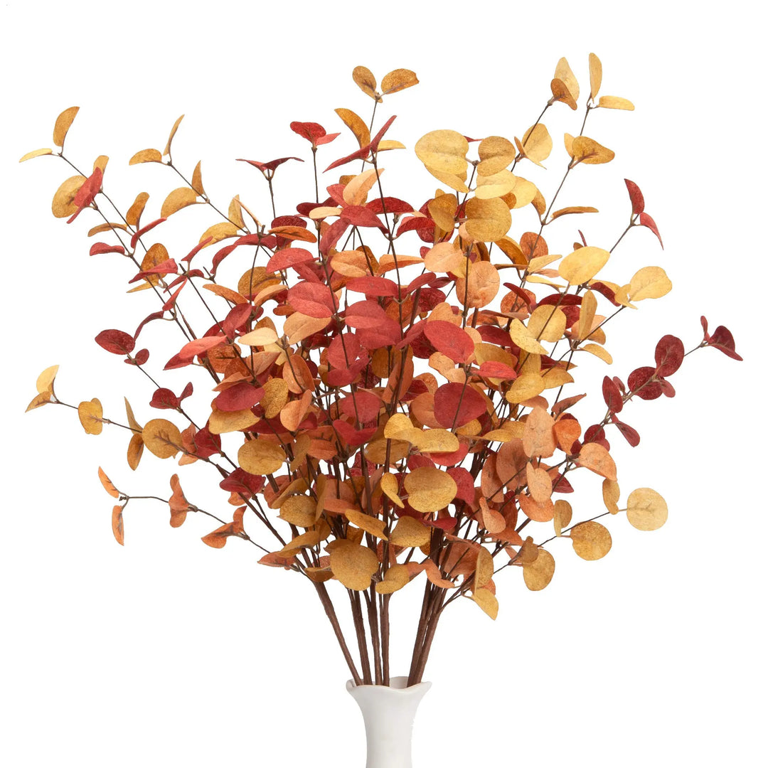 VGIA 6 Pcs Artificial Eucalyptus Stems, Fall Decorations, Autumn Leaves