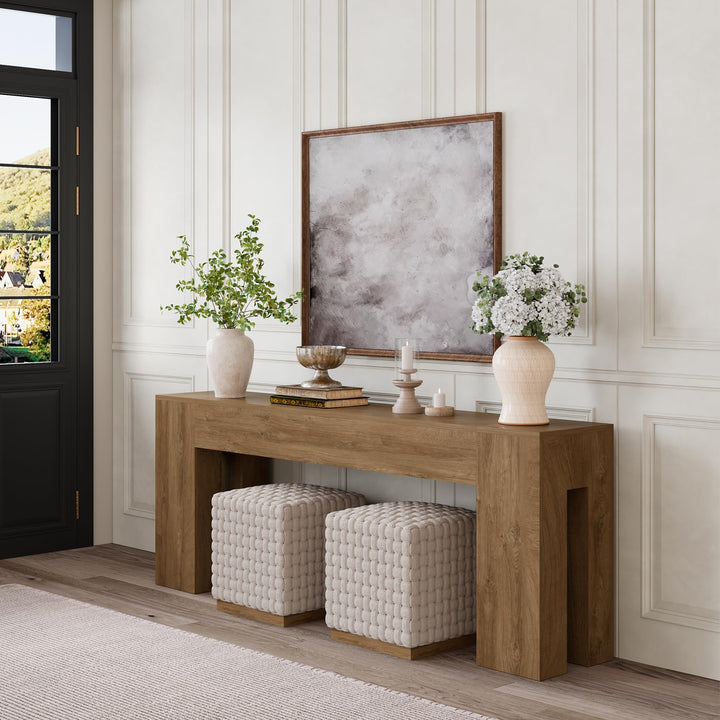 VORPLEKOM 79" Extra Long Console Table - Natural Oak 