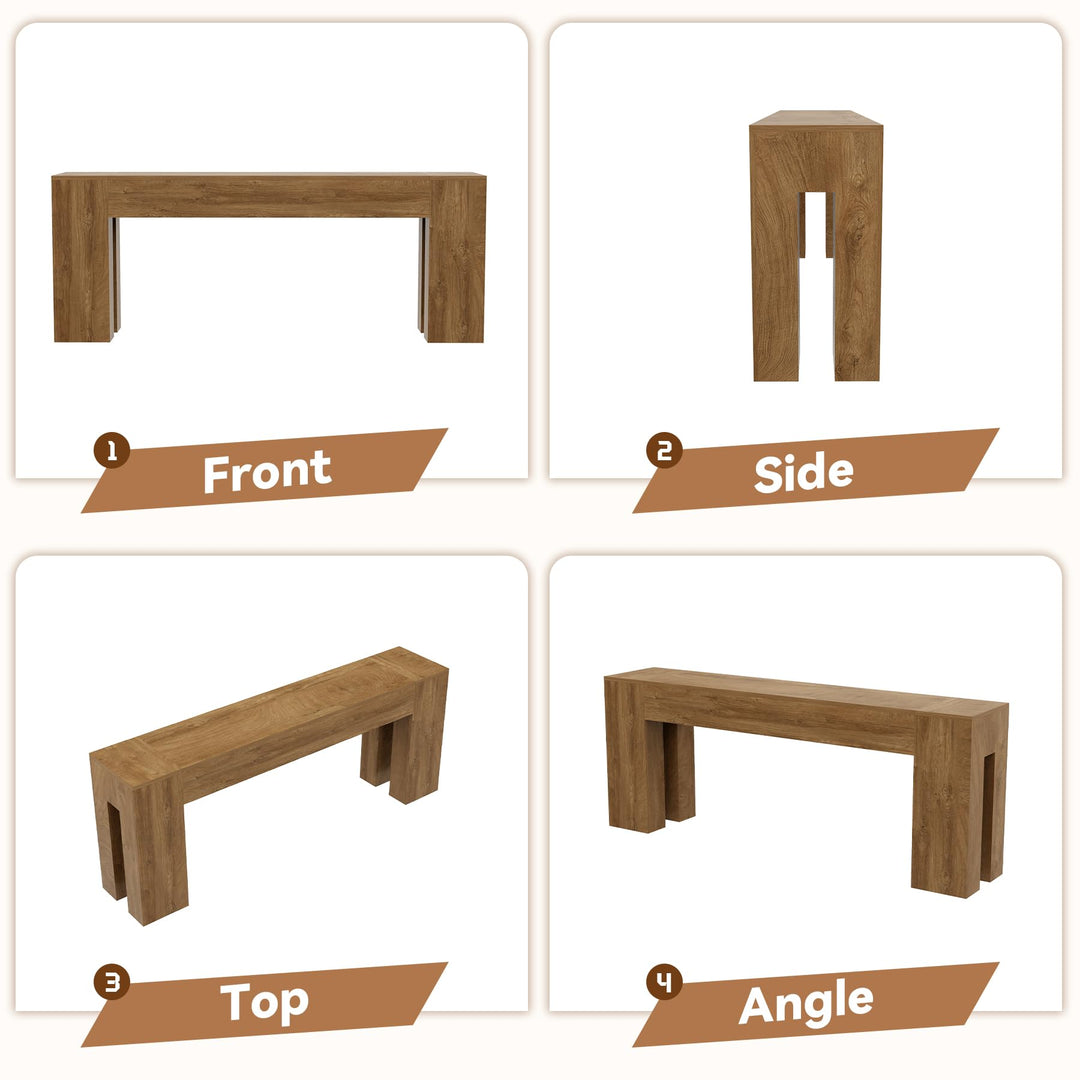 VORPLEKOM 79" Extra Long Console Table - Natural Oak 
