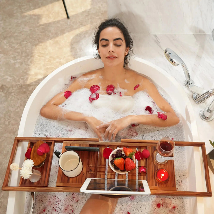 VaeFae Teak Bathtub Tray