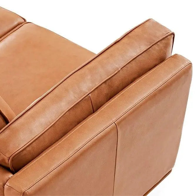 Valencia Artisan Full Leather Sofa 88”, Ultimate Comfort - Cognac Tan