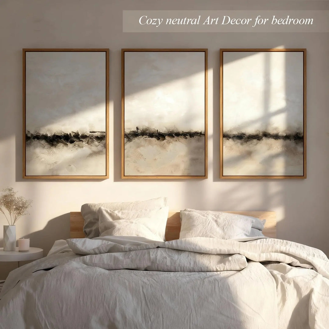 Vaskuro Extra Large Handmade Painting Abstract Art, Earthy Beige Decor