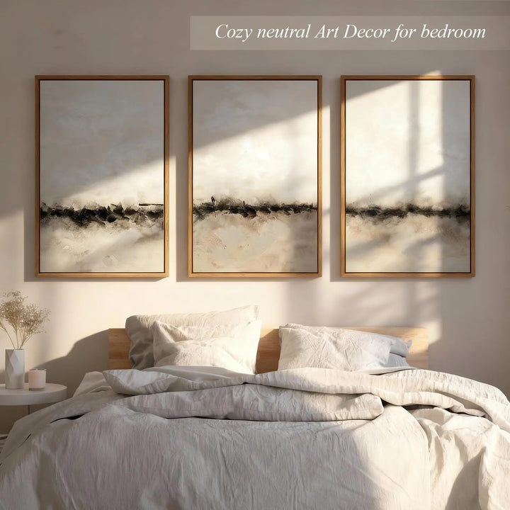 Vaskuro Extra Large Handmade Painting Abstract Art, Earthy Beige Decor