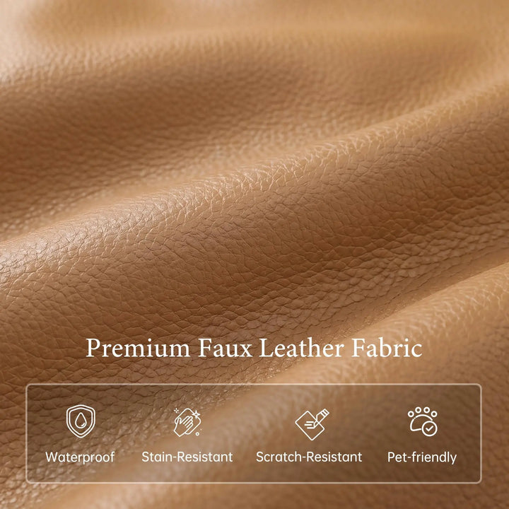 Vesgantti 100" L-Shaped Faux Leather Modular Sectional Couch, Camel