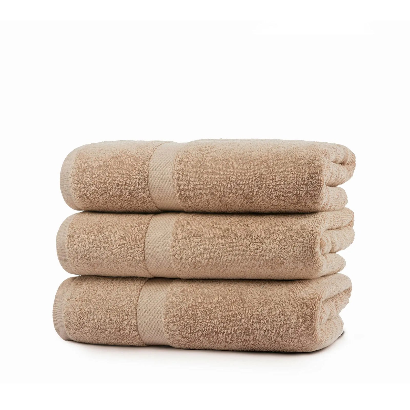Villa Celestia Luxury Bath Towels Set of 3, Quick Dry, 700 GSM, 27x54, - Beige 