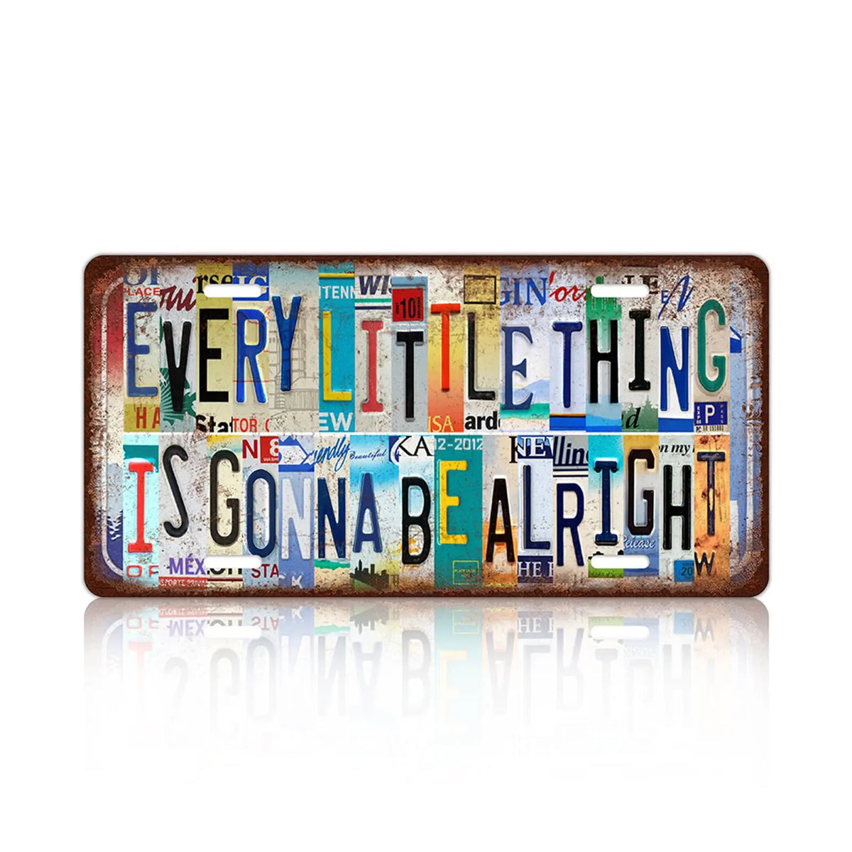 Vintage Every Little Thing Is Gonna Be Alright Metal Sign Wall Decor 