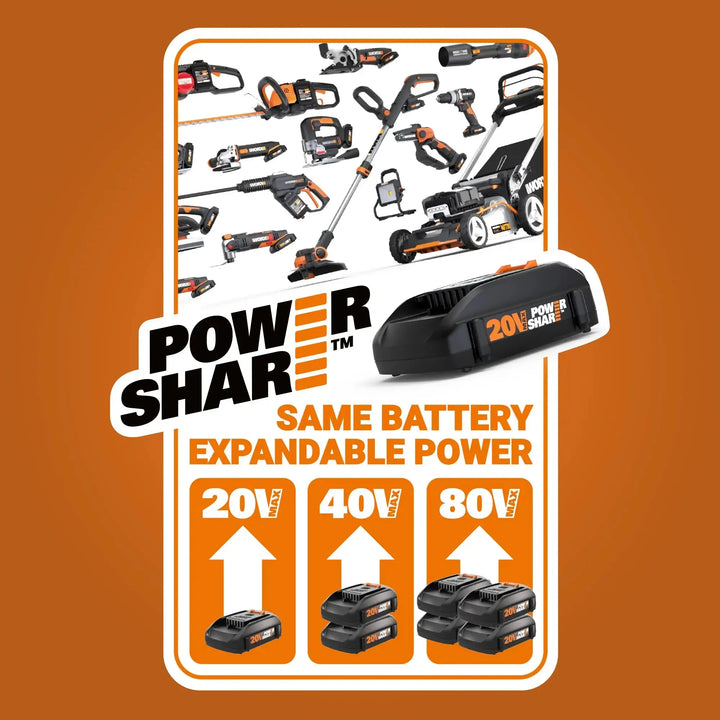 WORX Cordless String Trimmer & Lawn Edger, 12'' Electric Weed Wacker with 5.5 LBS, 20V Weed Eater with 90° Pivoting Head, 2 Batteries & Charger Included, WG163 