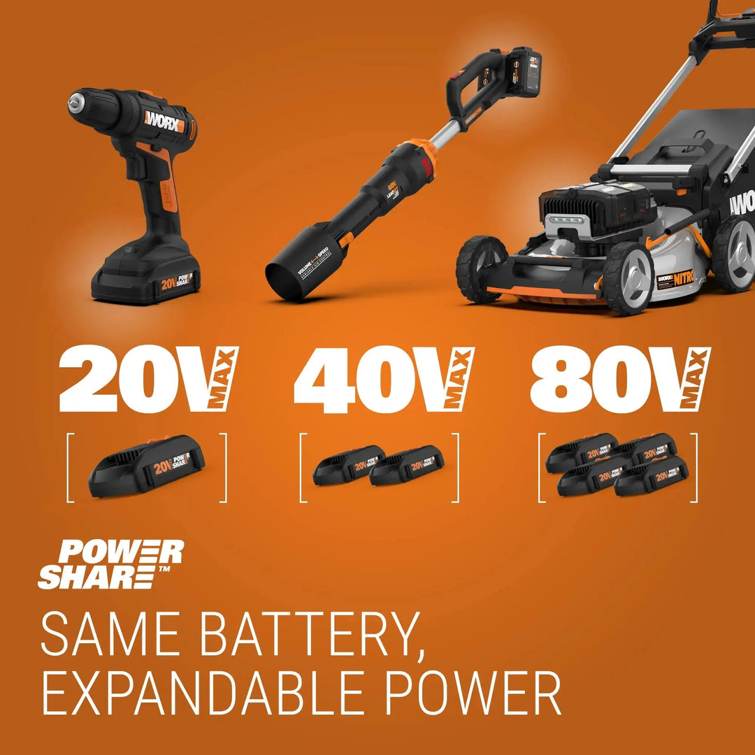 WORX Cordless String Trimmer & Lawn Edger, 12'' Electric Weed Wacker with 5.5 LBS, 20V Weed Eater with 90° Pivoting Head, 2 Batteries & Charger Included, WG163 