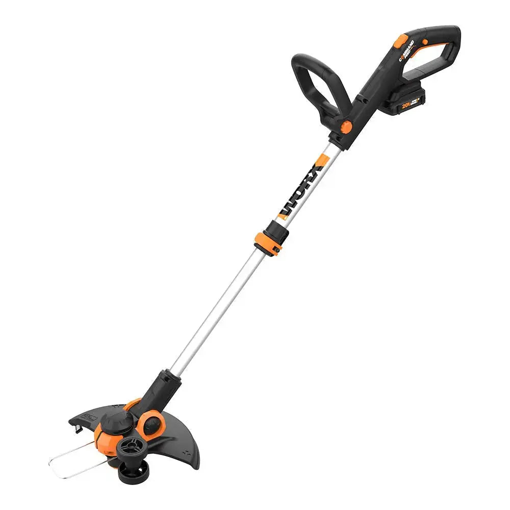 WORX Cordless String Trimmer & Lawn Edger, 12'' Electric Weed Wacker with 5.5 LBS, 20V Weed Eater with 90° Pivoting Head, 2 Batteries & Charger Included, WG163 