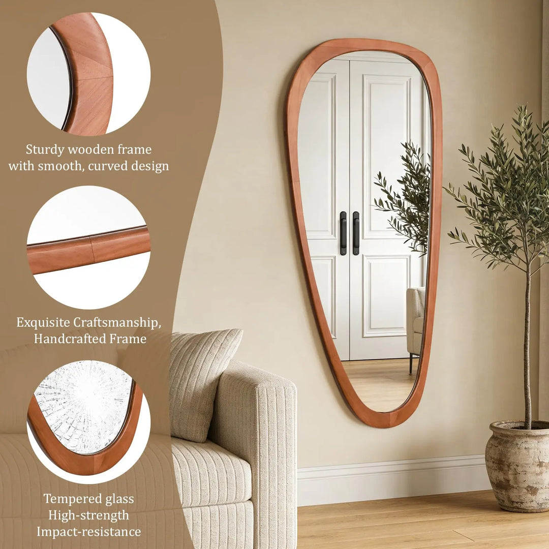 WallBeyond Asymmetrical Mirror, Irregular Full Length, 48" H x 22" W