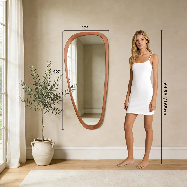 WallBeyond Asymmetrical Mirror, Irregular Full Length, 48" H x 22" W