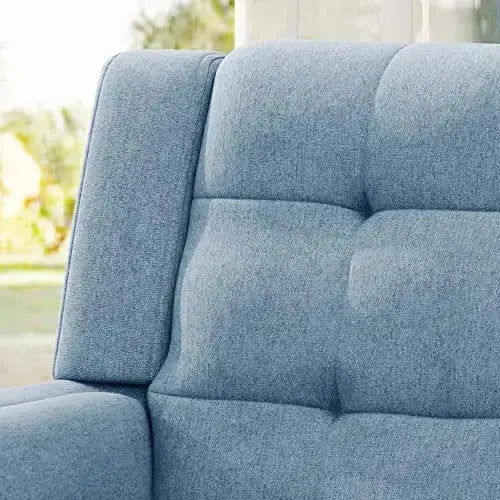 Christopher Knight Chair, Alisa Mid Century Modern Fabric Arm Chair - Blue/Walnut